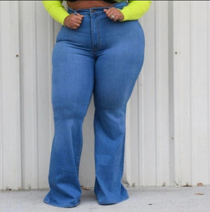 Plus Size Denim Flare Jeans